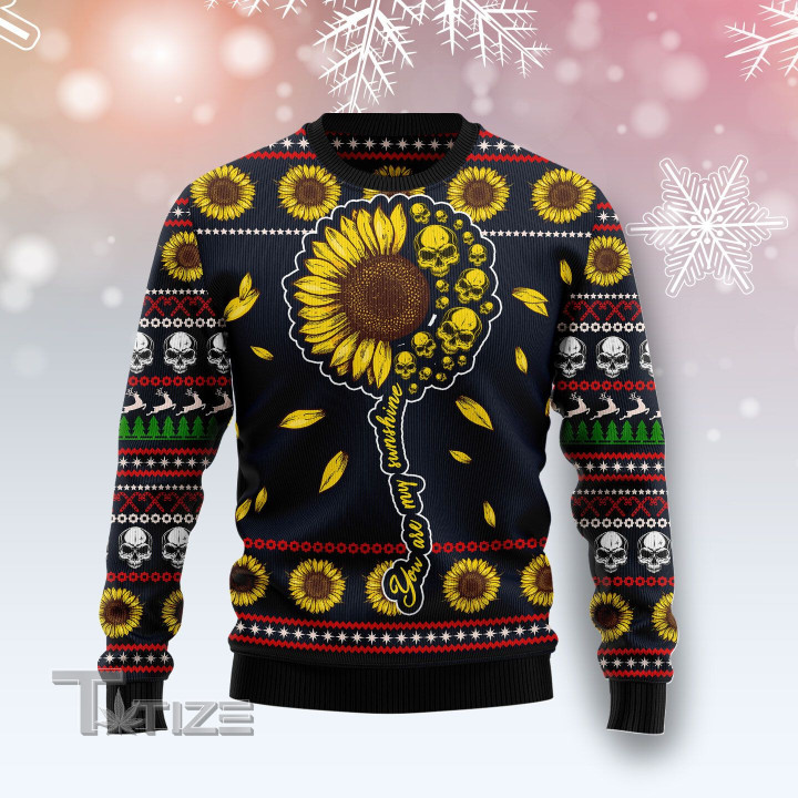 Skull Sunflower Ugly Christmas Sweater