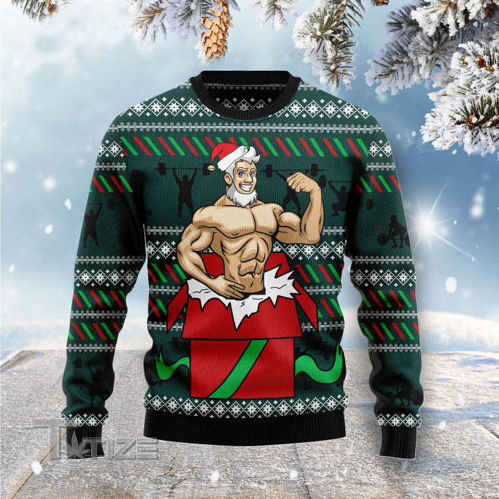 Santa Gymnastic Ugly Christmas Sweater