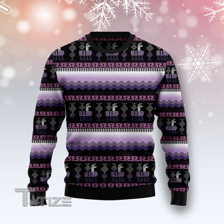 Alpaca Purple Pattern Ugly Christmas Sweater
