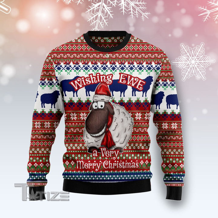 Sheep Wishing EWE Ugly Christmas Sweater