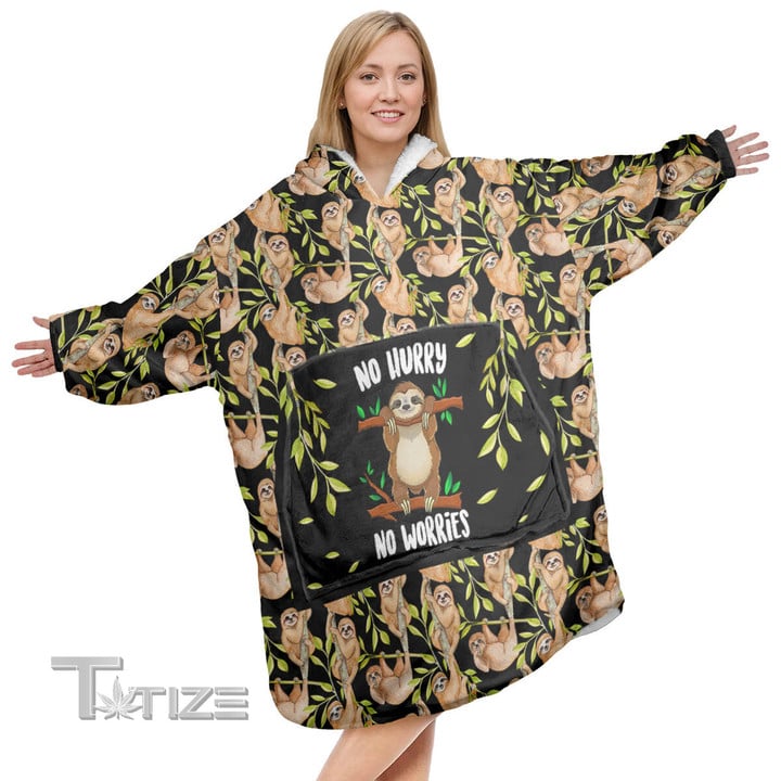 Sloth Christmas Oodie Oversized Hoodie Blanket