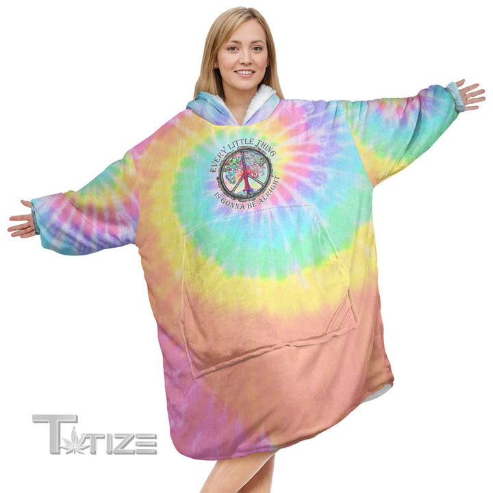 Hippie Tie Dye Christmas Oodie Oversized Hoodie Blanket