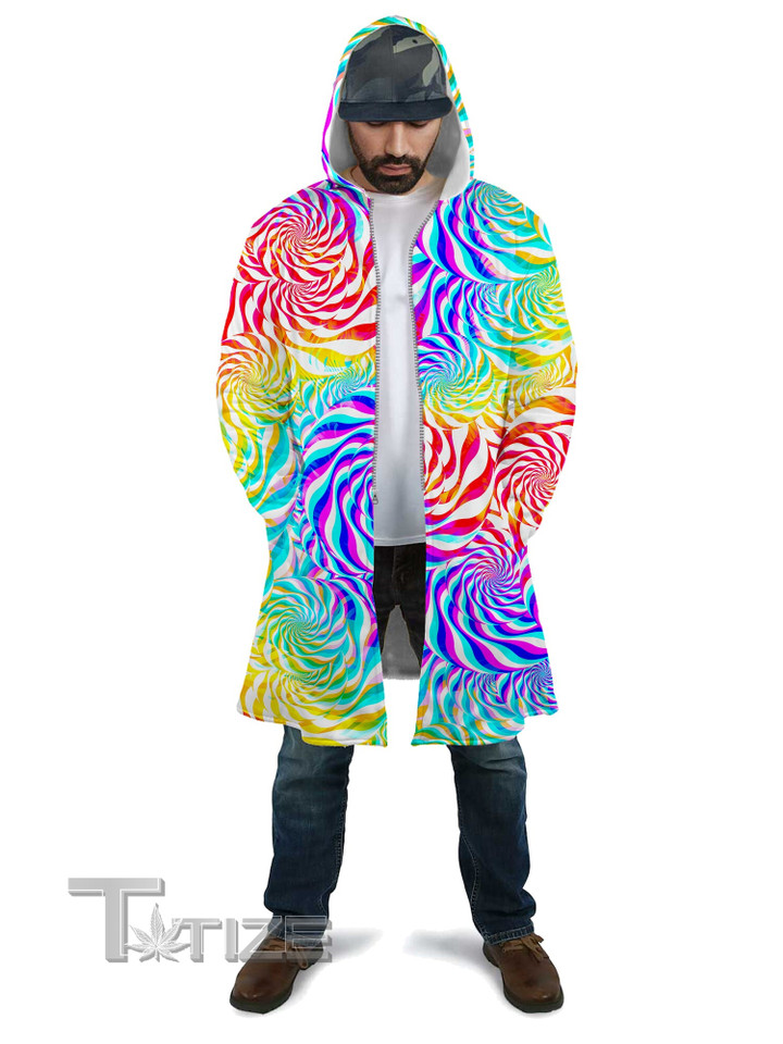PLUR Rainbow Hooded Cloak Coat