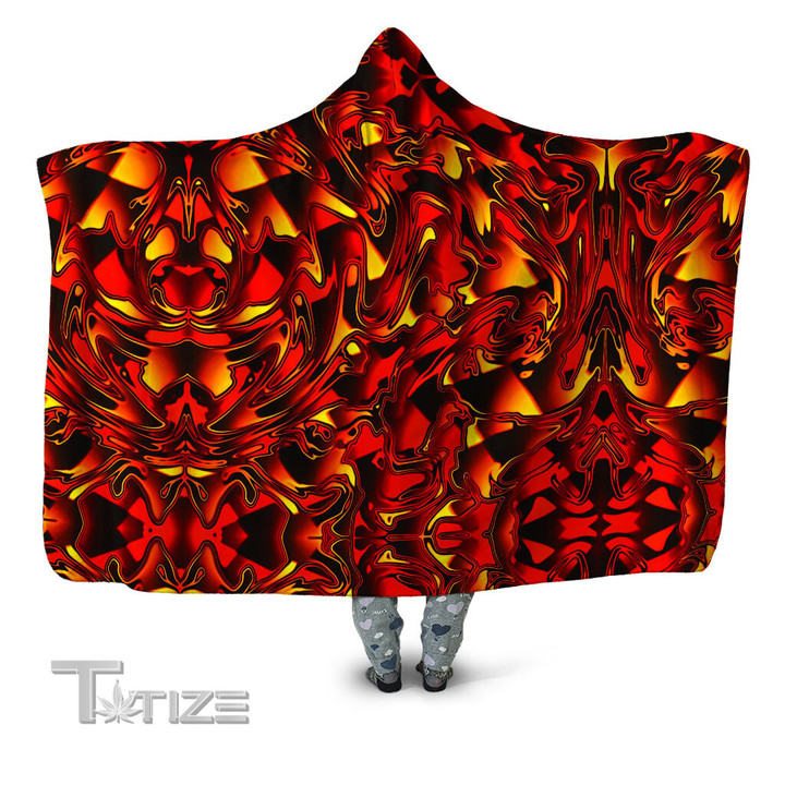 Fire Chromatic Melt Hooded Blanket