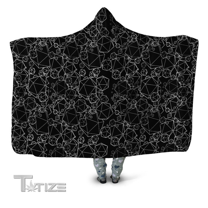 Icosahedron Madness Black Hooded Blanket