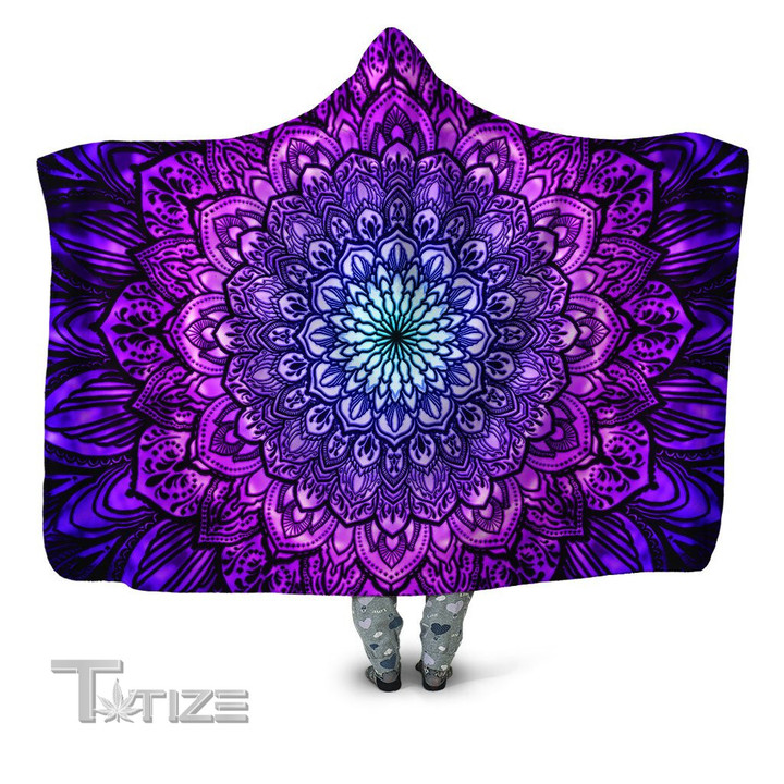 Ornate Mandala Purple Hooded Blanket