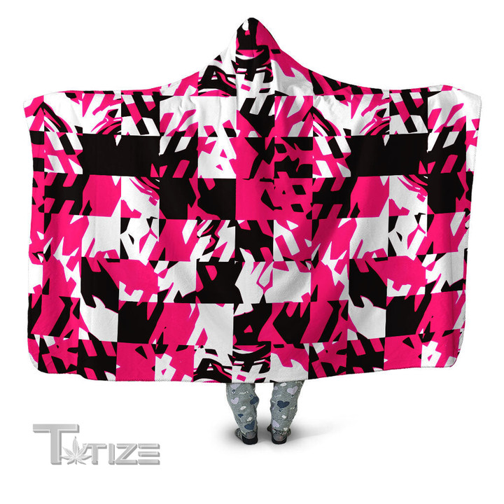 Pink Digital Hooded Blanket
