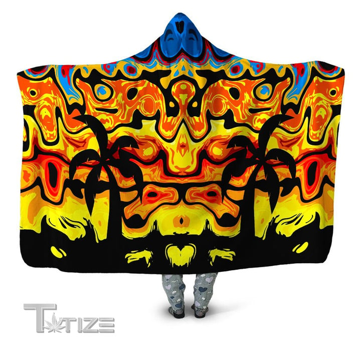 Abstract Summer Sunset Hooded Blanket