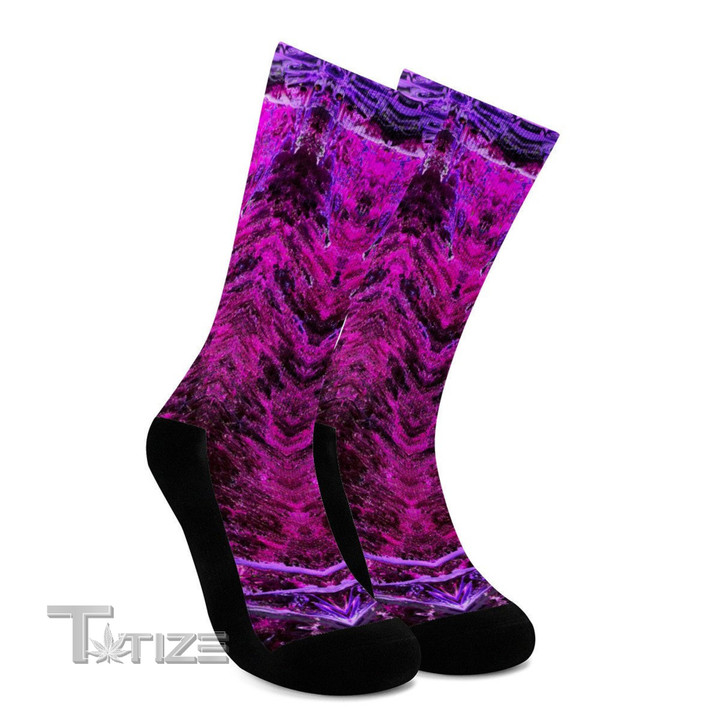 Purple Core Goa Crew Creative Vibrant Trippy Socks
