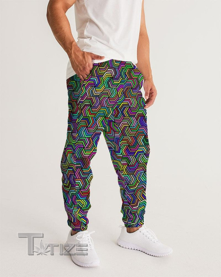 Trippy Isometric Men's Track Pants Rave Outfit Unisex Sweatpants Track Pants