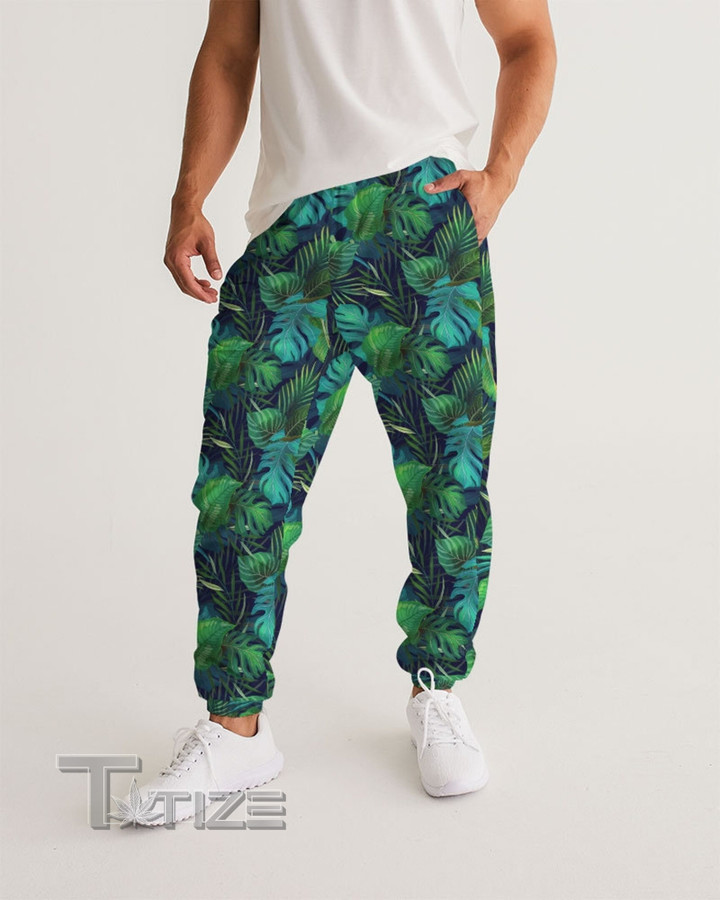 Tropical Green Palm Leaves Monstera Mens Track Pants Summer Unisex Sweatpants Track Pants