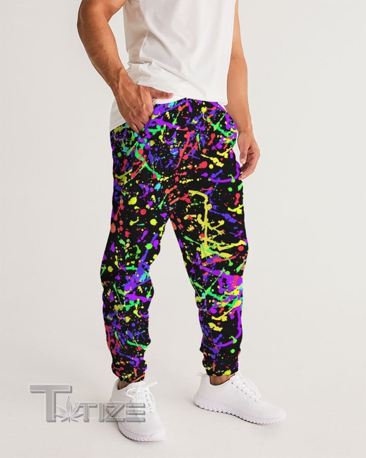 Trippy Paint Splatter Men's Track Pants Colorful Rave Unisex Sweatpants Track Pants