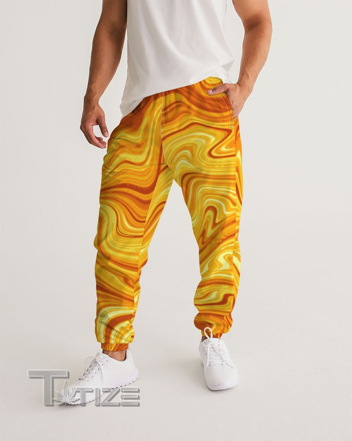 Golden Marble Flow Mens Track Pants Male Rave Clothes EDM Unisex Sweatpants Track Pants