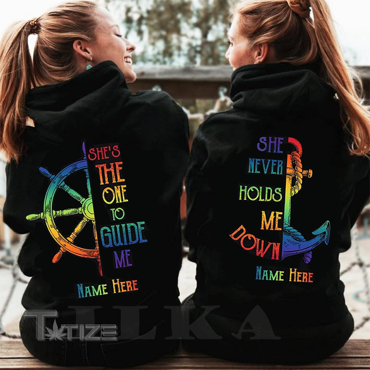 Personalized Lesbian Couple Hoodie the One Guide Me Never Graphic Unisex T Shirt, Sweatshirt, Hoodie Size S - 5XL