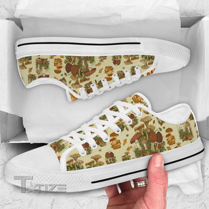 Love Mushrooms Low Top Canvas Shoes