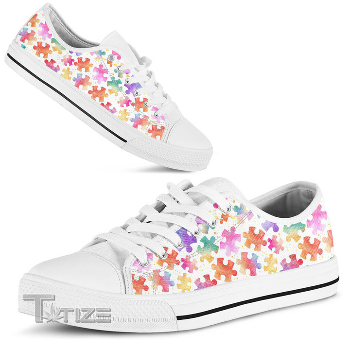 I Love Your True Colors Autism Awareness Low Top Canvas Shoes