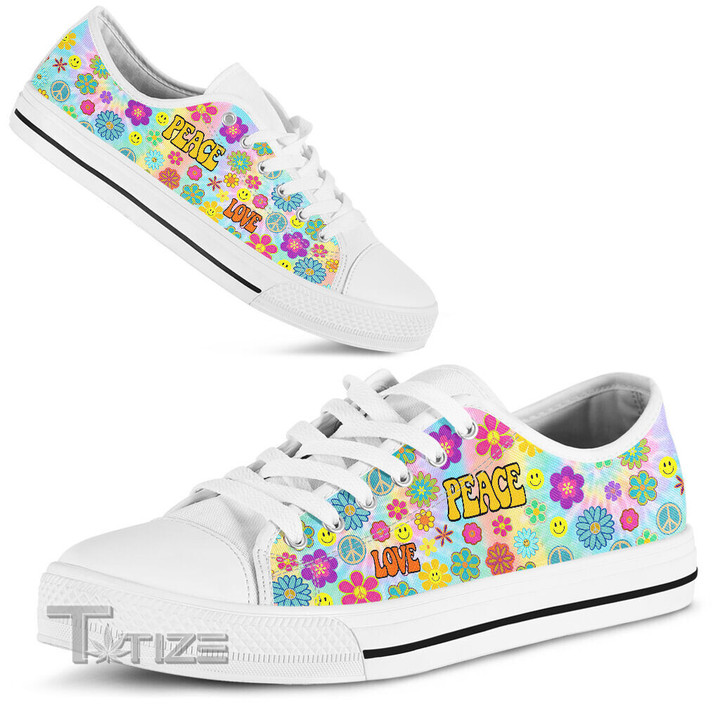 Flower Child Hippie Low Top Canvas Shoes