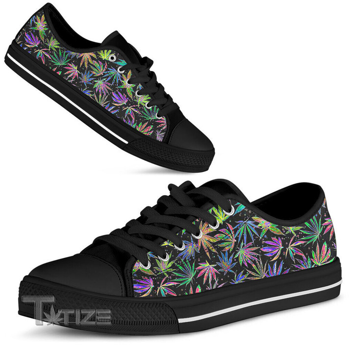 Neon Pot Party - Weed Low Top Canvas Shoes