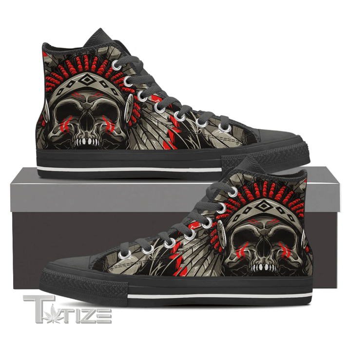 Native Skull Unisex High Top Canvas Shoes