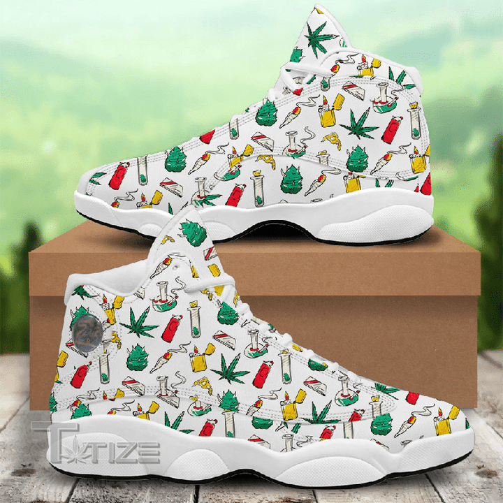 Weed Leaf Pattern Cannabis Gift 13 Sneakers XIII Shoes