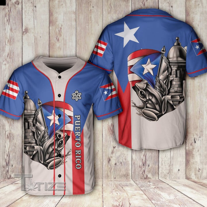 Puerto Rico Coqui Boricua Baseball Jersey Baseball Shirt