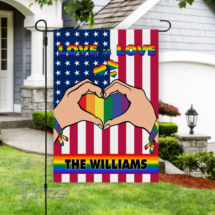 Personalized LGBT Garden/house Flag Love is Love LGBTQ Flag Garden Flag, House Flag