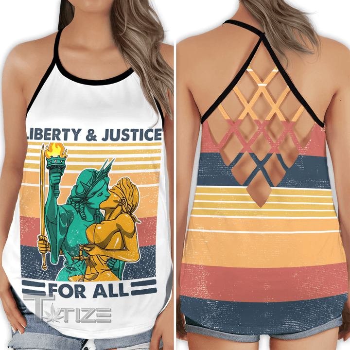 LGBT Love For All Criss-Cross Open Back Cami Tank Top