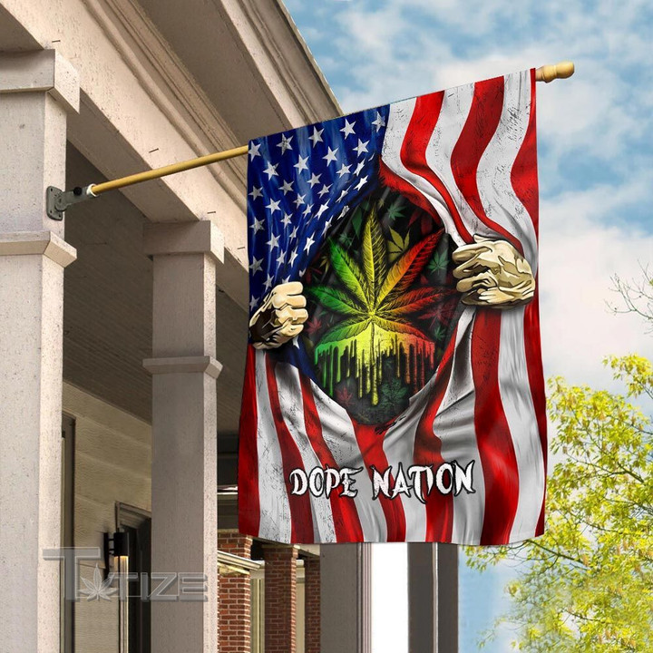 American Rasta Weed Dope Nation Garden Flag, House Flag