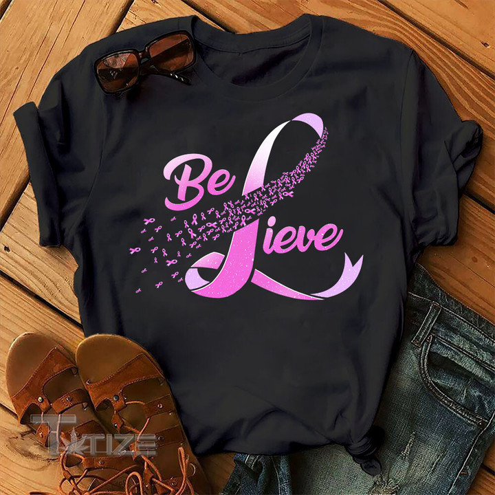 Believe Breast Cancer Awareness 2023 Graphic Unisex T Shirt, Sweatshirt, Hoodie Size S - 5XL