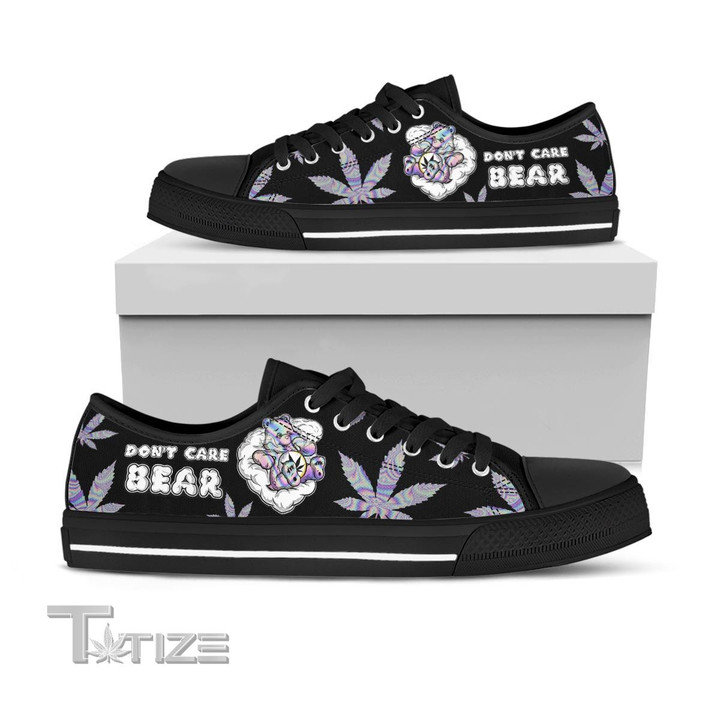 Dont care bear weed Low Top Canvas Shoes