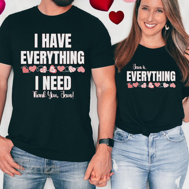 Christian Couples Pajama Tops for Valentines Day Couples Graphic Unisex T Shirt, Sweatshirt, Hoodie Size S - 5XL