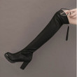 OCW Women Black Knee High Boots Leather Made Warm Winter Shoes
