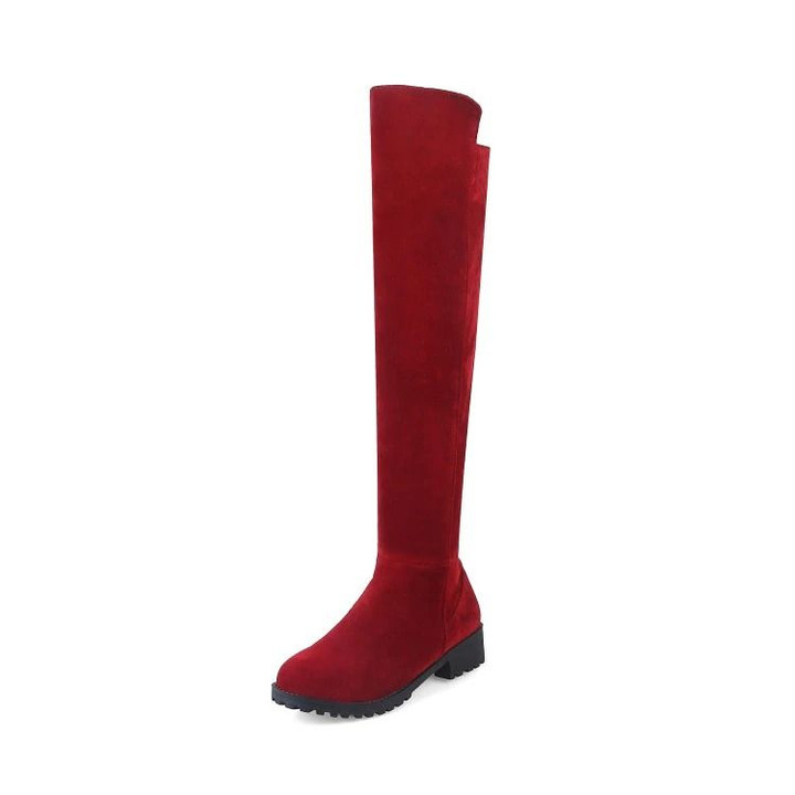 OCW Over The Knee Boots Suede Snow Winter Sexy Thigh High Boots For Women