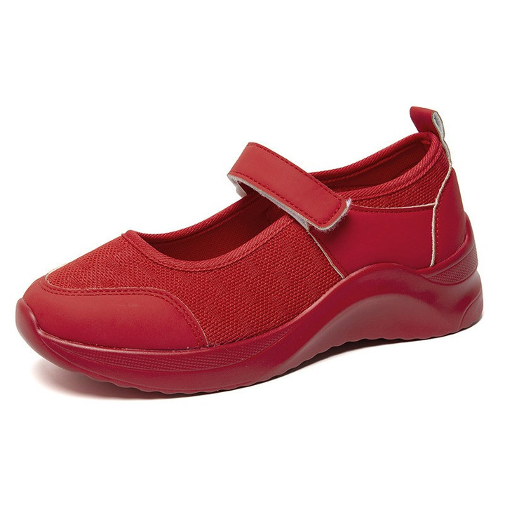 OCW Women Sneakers Mesh Vulcanization Flat Sole Cross Tie Breathable Practical Casual Shoes