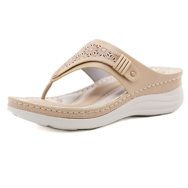 OCW Women Sandals Orthopedic Flower Spongy Soles Skin-friendly Breathable Trendy Summer Leisure Wear Size 7-11.5