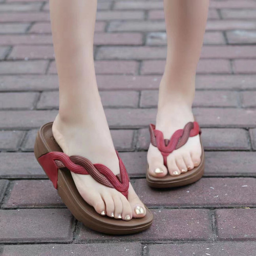 OCW Anti-slip Sandals For Women Braided Straps Trendy Flip-flops Size 5.5-8.5