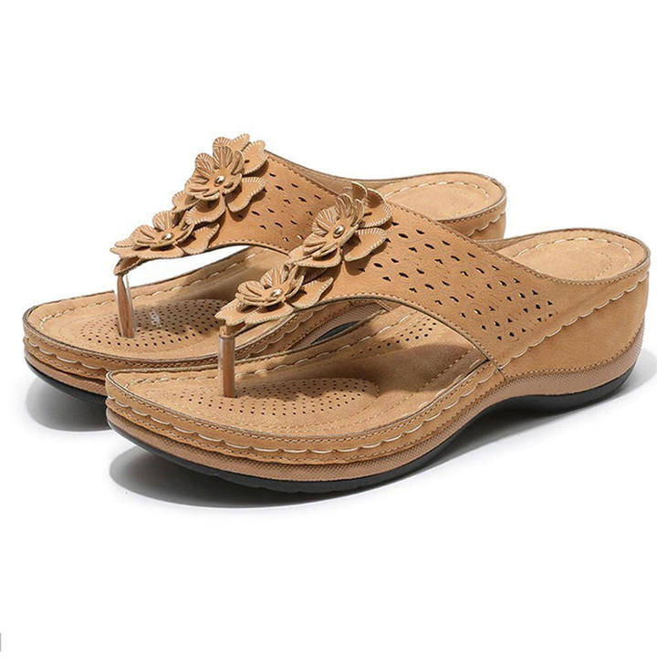 OCW Premium Quality Comfortable Wedge Flower Clip Toe Sandals