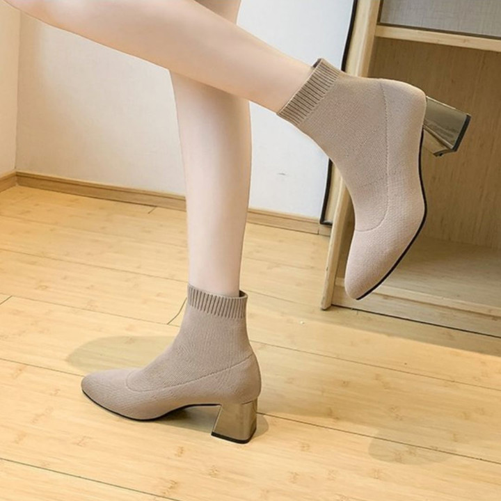 OCW Women Stretchable Ankle Boots Pointed Toed Comfortable Shoes Design