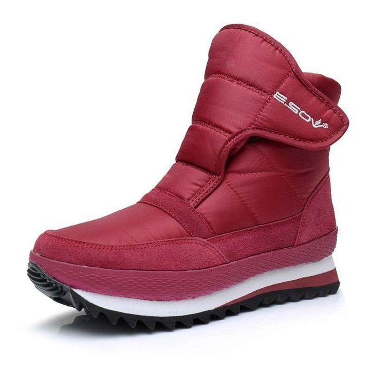 OCW Winter Waterproof Warm Ankle Snow Boots with Low Heel for Women