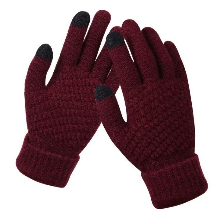 OCW Unisex Warm Winter Gloves Cashmere Thick Knitted Touch Screen