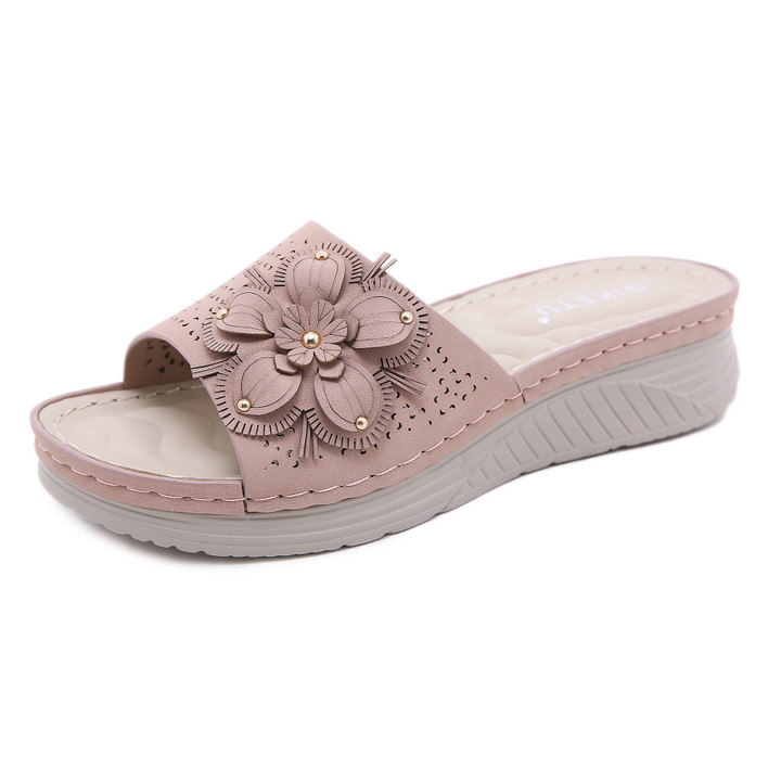 OCW Women Sandals Floral Wedge Sweat-free Soft Soles Trendy Summer_Size 5.5-9.5