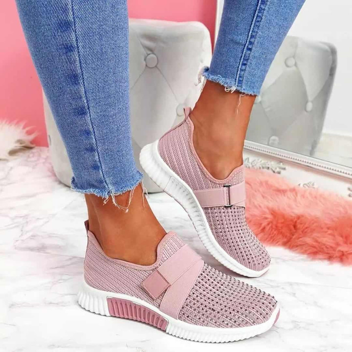OCW Mesh Hollow Out Sneakers Brathable Hook Loop Walking For Women Comfy Size 6-11