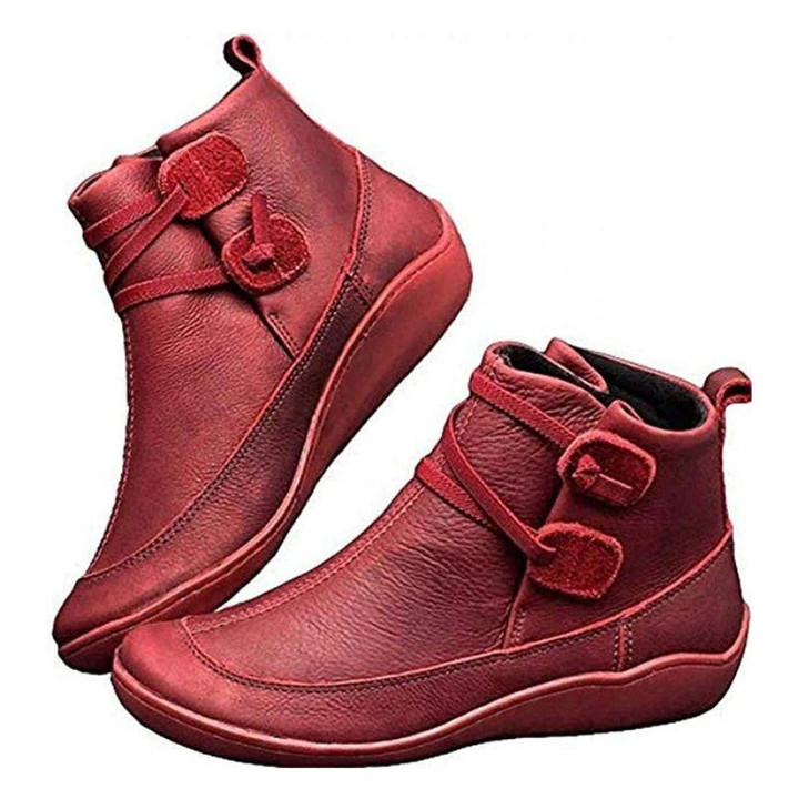 Women Snow Ankle Boots Leather Winter Orthopedic Shoes Size 5-10.5