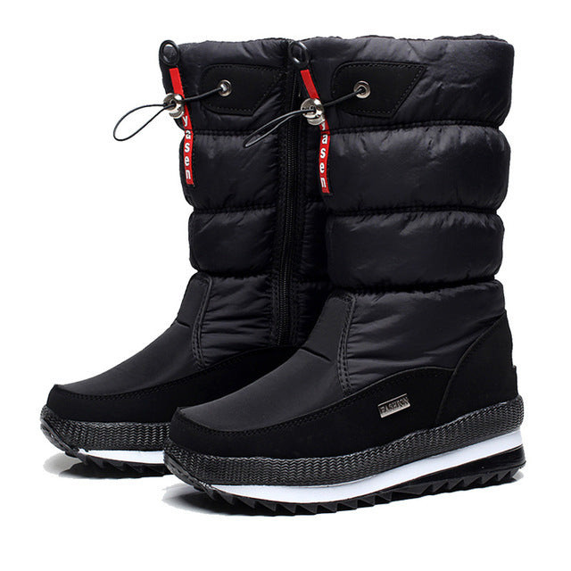 Women Fur Lined Snow Boots Fashion Water Keep Warm Orthopedic Shoes Size 5-9.5
