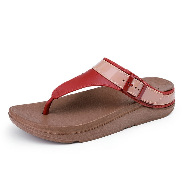 OCW Women Beach Flip-flops Casual Wedge Sandals Size 5.5-8