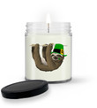 Funny Saint Patrick's Day for Women or Men LS Sloth Soy Wax Candle-Candle DS-White