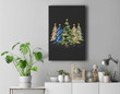 Camo Print Christmas Trees with Camouflage Print Xmas Premium Wall Art Canvas Decor-New Portrait Wall Art-Black