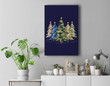 Camo Print Christmas Trees with Camouflage Print Xmas Premium Wall Art Canvas Decor-New Portrait Wall Art-Navy