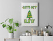 Lets Get Lit Christmas Its Drinking Dirty Adult Pajama Premium Wall Art Canvas Decor-New Portrait Wall Art-White