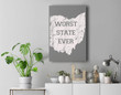 Worst State Ever Ohio Sucks Gift Premium Wall Art Canvas Decor-New Portrait Wall Art-Gray